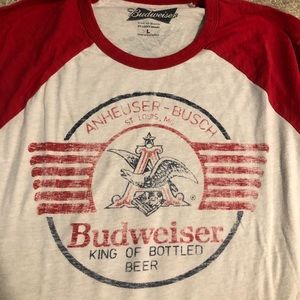 Lucky Brand X Budweiser baseball shirt, large